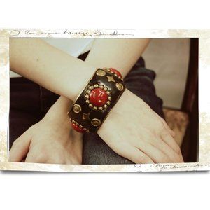 Vintage Large Brass Bangle Bracelet